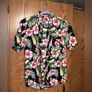 Hisdern Floral Hawaiian Shirt for Men Sm